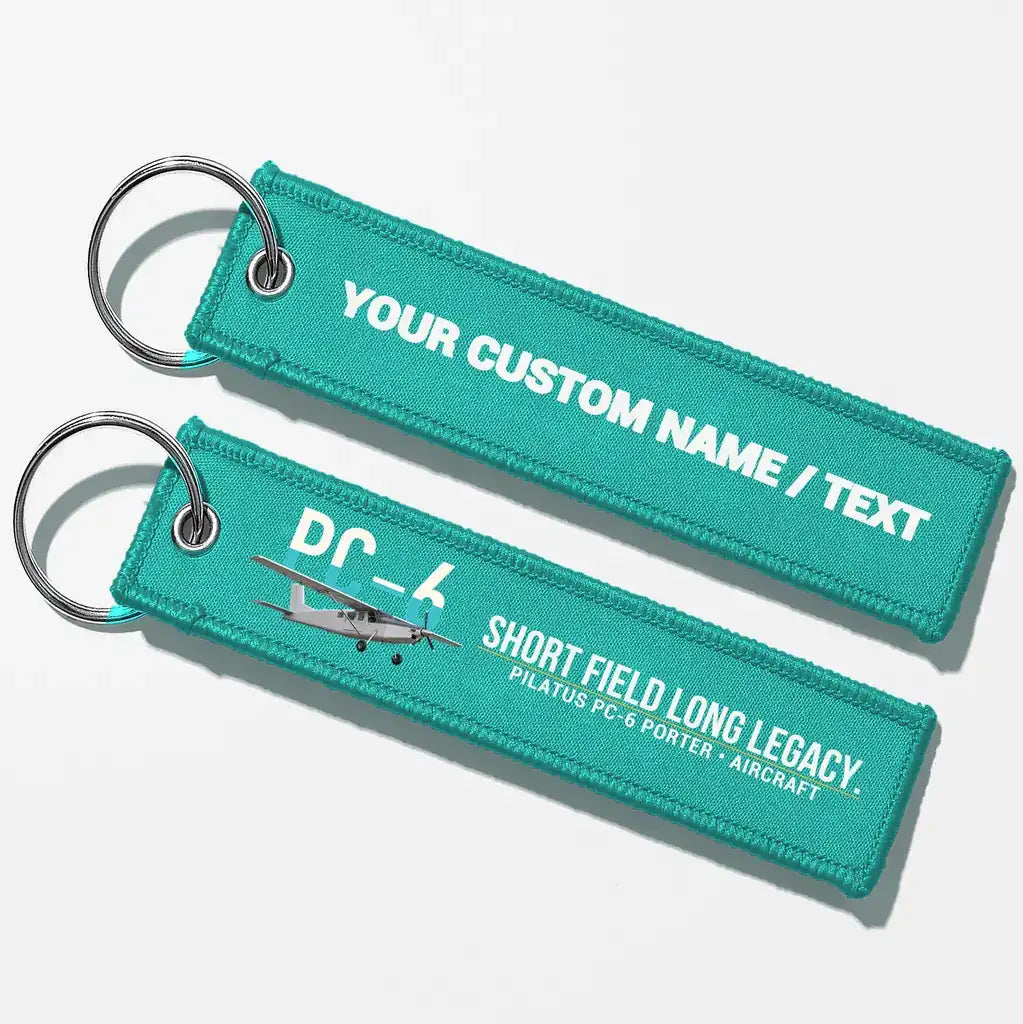 Pilatus PC-6 Porter Aviator Key Chains - Turquoise - Personalized