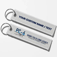 Thumbnail for Pilatus PC-6 Porter Aviator Key Chains - White - Personalized