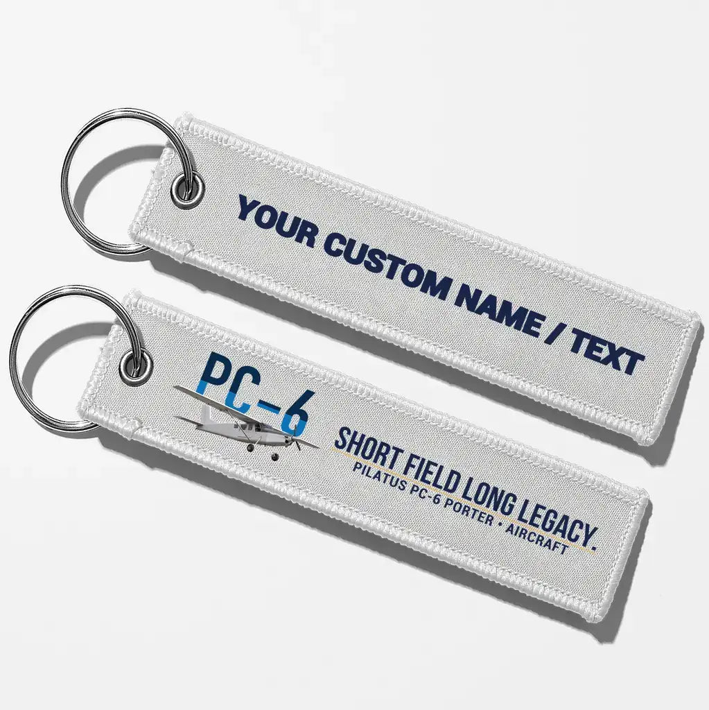 Pilatus PC-6 Porter Aviator Key Chains - White - Personalized