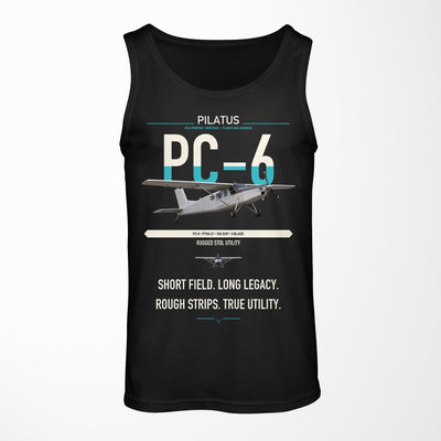 Pilatus PC-6 Porter design on black tank top