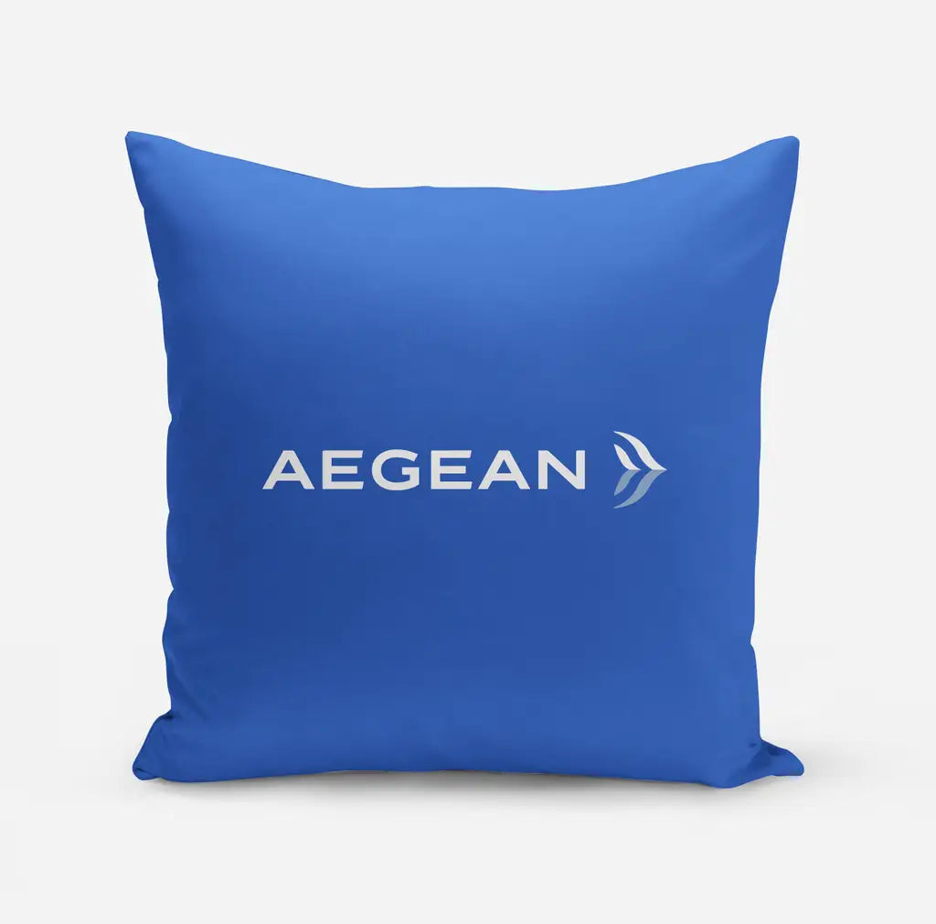 Aegean Airlines design on blue pillow