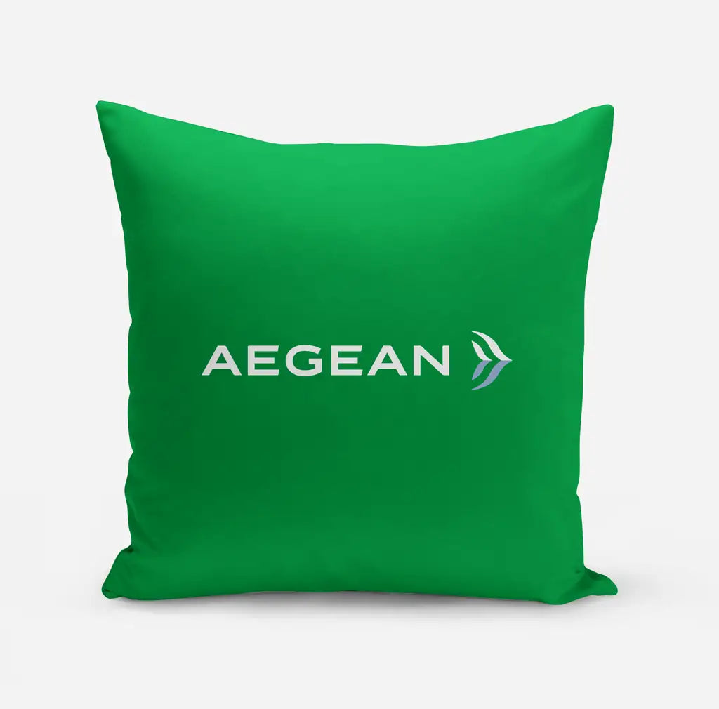 Aegean Airlines design on green pillow