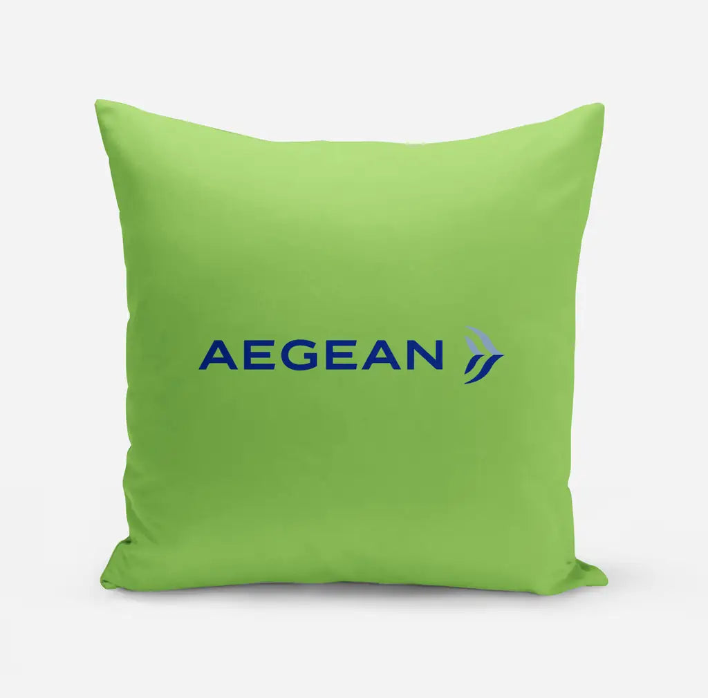 Aegean Airlines design on light green pillow