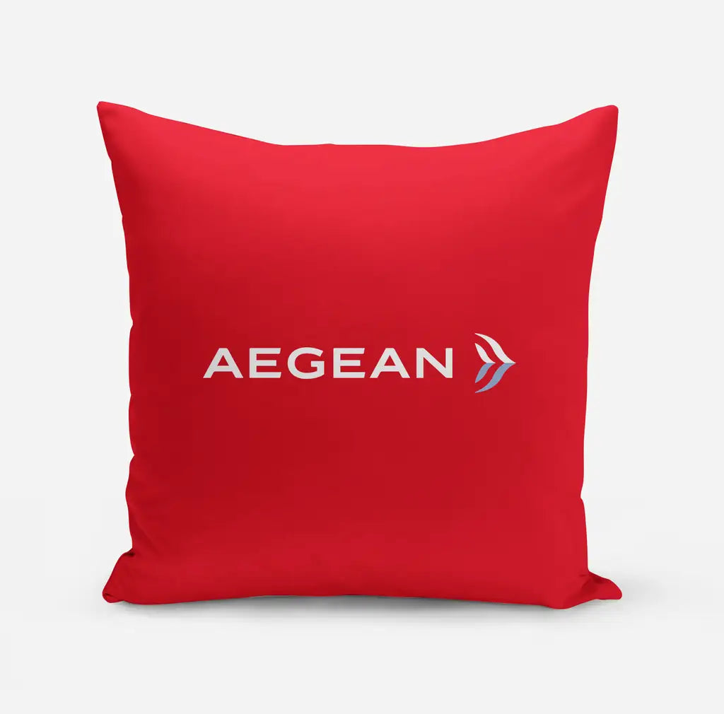 Aegean Airlines design on red pillow