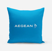 Thumbnail for Aegean Airlines design on turquoise pillow