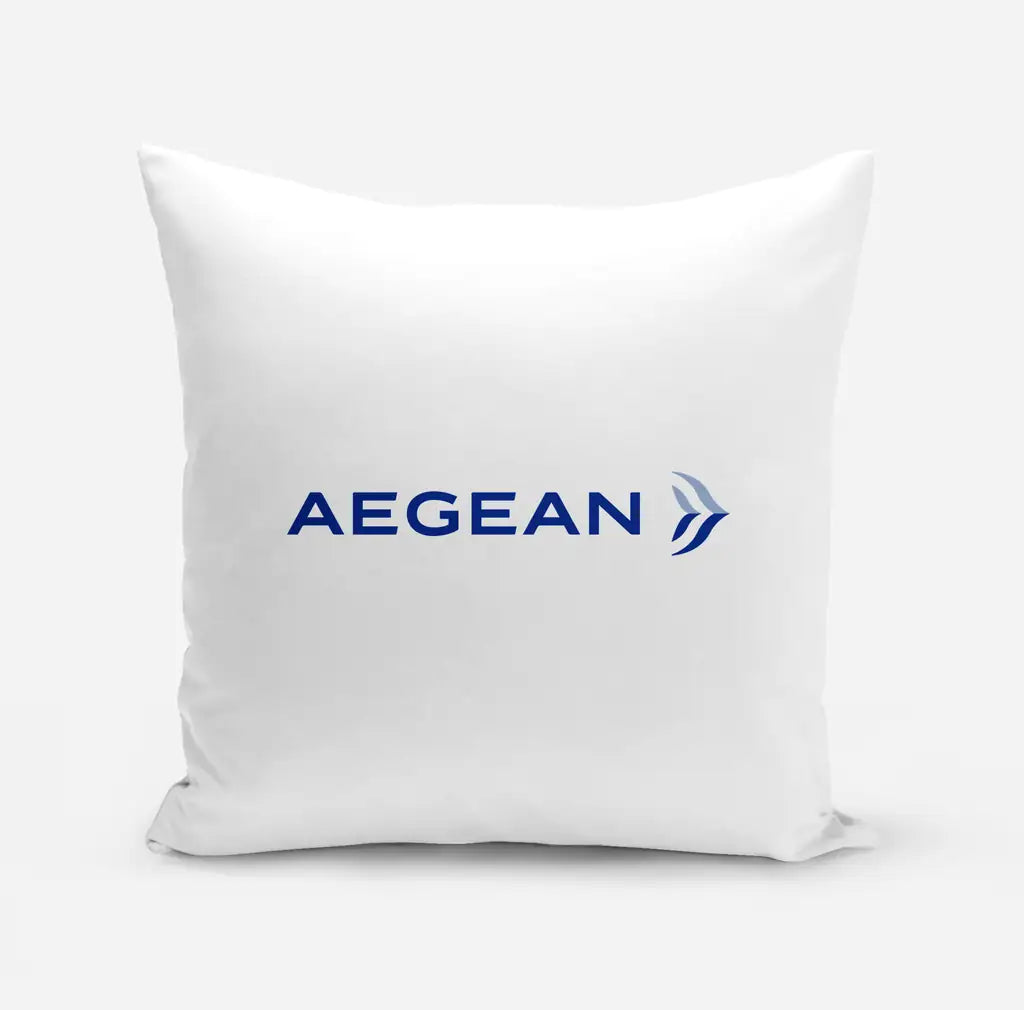 Aegean Airlines design on white pillow