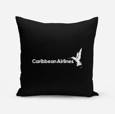Carbbean Airlines design on black pillow