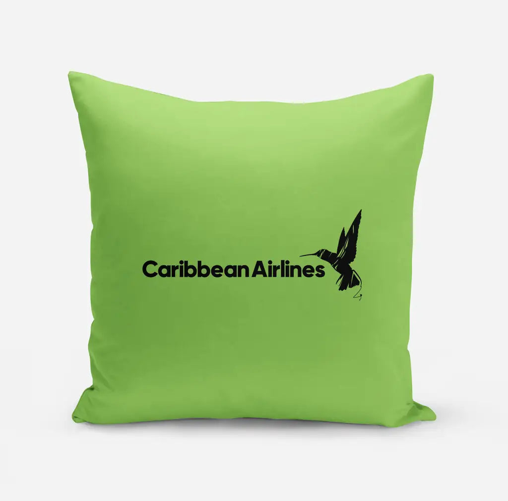 Carbbean Airlines design on light green pillow