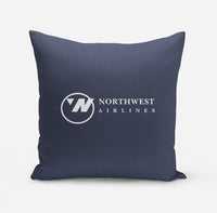 Thumbnail for Northwest Airlines (OLD) design on navy blue pillow