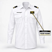 Thumbnail for Smartwings Airlines logo on 1-stripe long sleeve pilot shirt with custom name badge