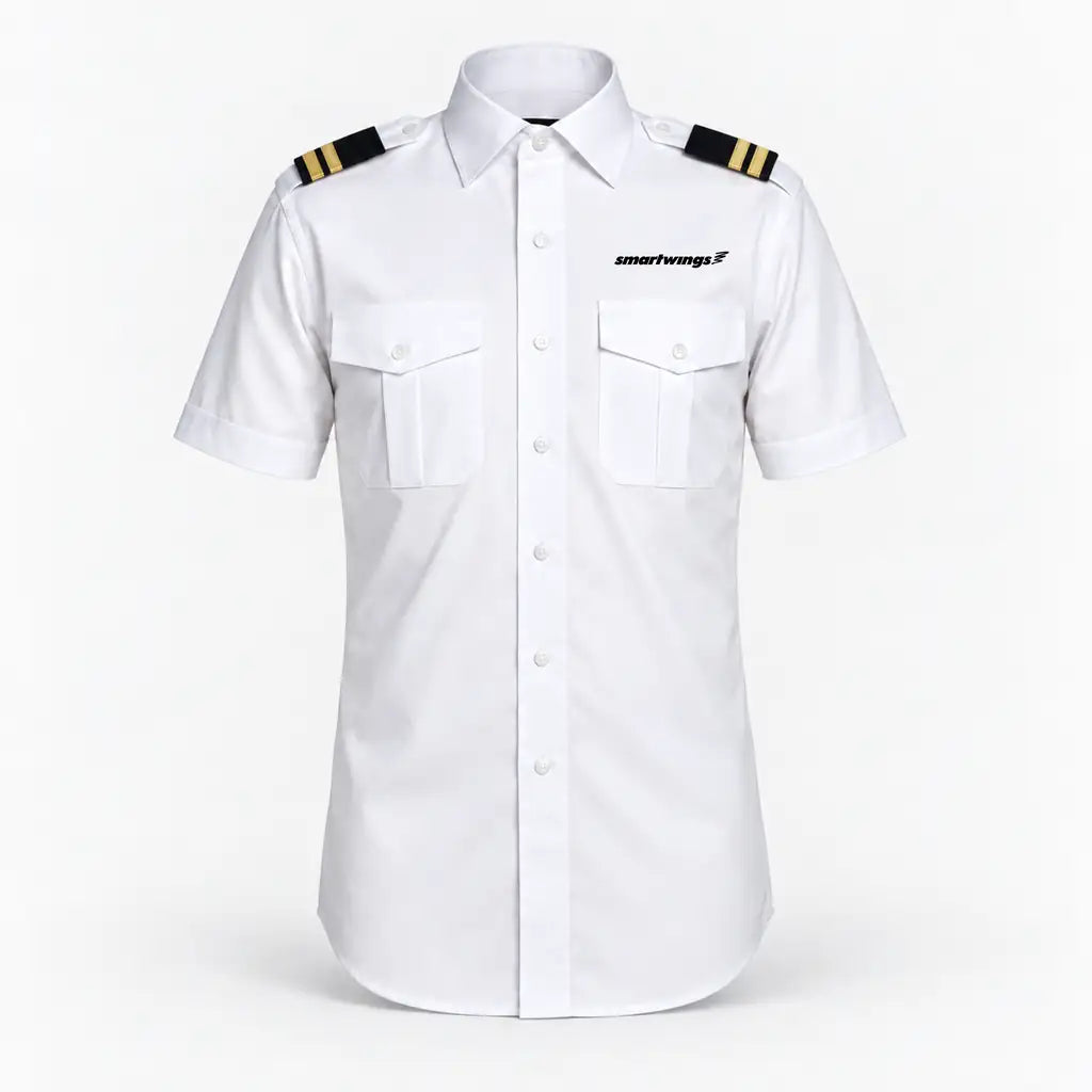 Smartwings Airlines logo on 2-stripe short sleeve pilot shirt