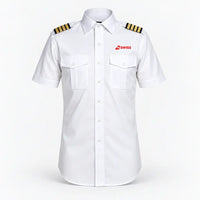 Thumbnail for Swiss International Airlines logo on 4-stripe short sleeve pilot shirt