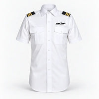Thumbnail for Swoop Airlines logo on 3-stripe short sleeve pilot shirt
