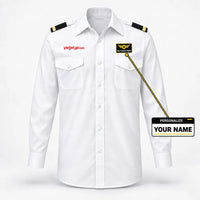 Thumbnail for VietJet Air logo on 1-stripe long sleeve pilot shirt with custom name badge