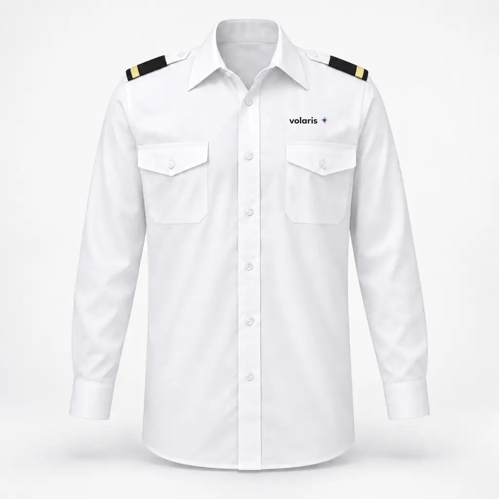 Volaris logo on 1-stripe long sleeve pilot shirt