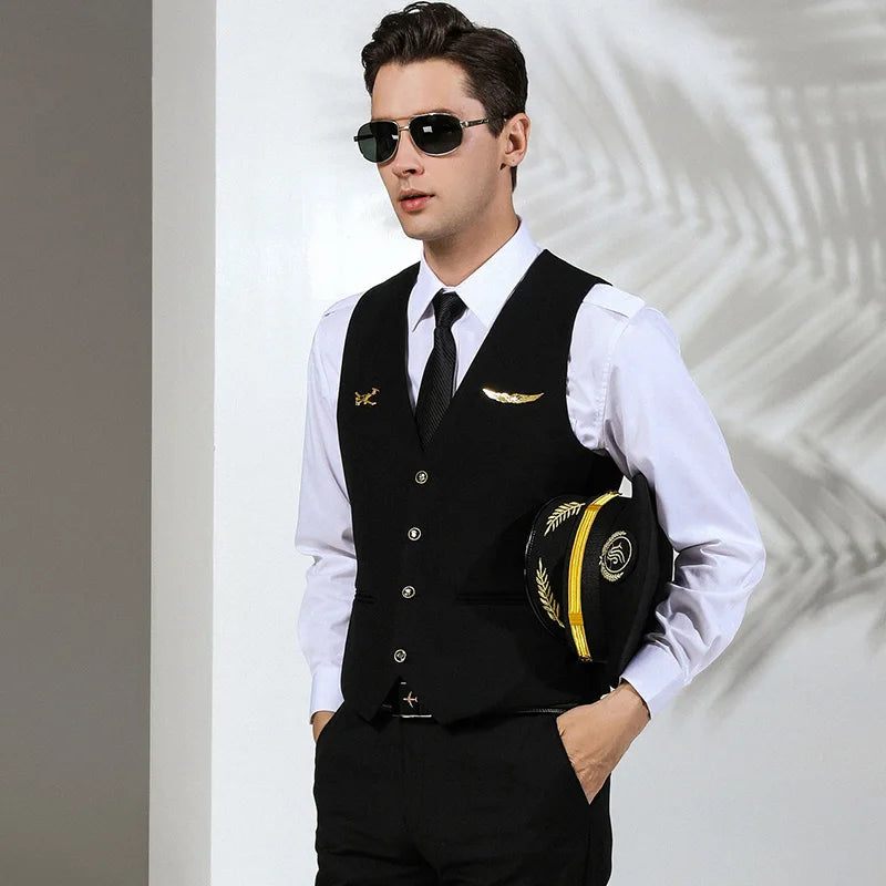 Pilot Uniform Air Captain Vest Piloto Uniforme Piloto Avion Airline