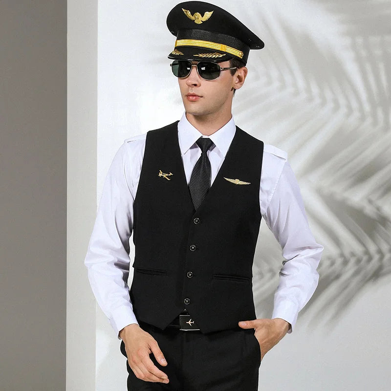 Pilot Uniform Air Captain Vest Piloto Uniforme Piloto Avion Airline