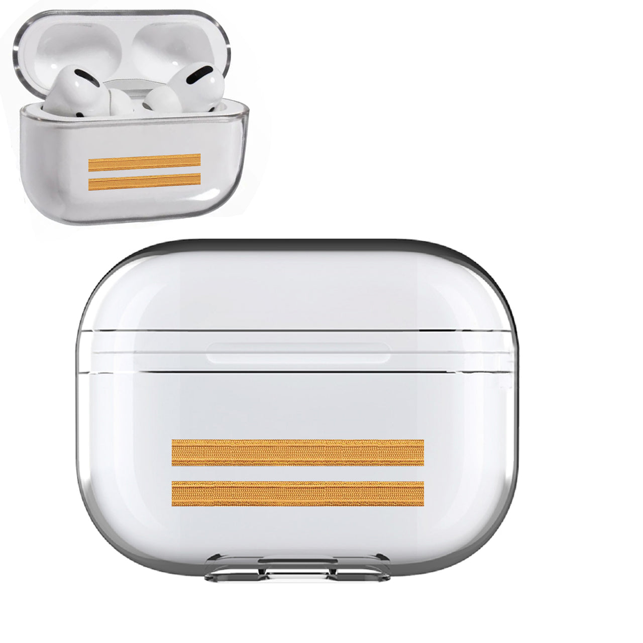 Golden Pilot Epaulettes (4,3,2 Lines) Designed Transparent Earphone AirPods "Pro" Cases