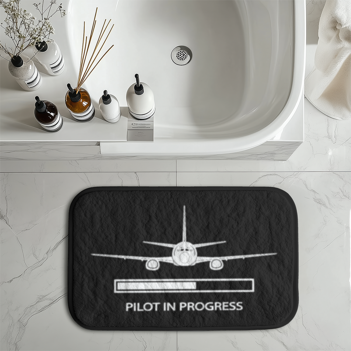 Pilot In Progress Designed Bath Mats