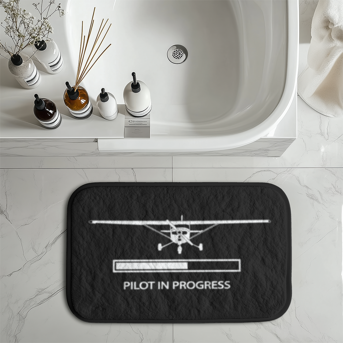 Pilot In Progress (Cessna) Designed Bath Mats