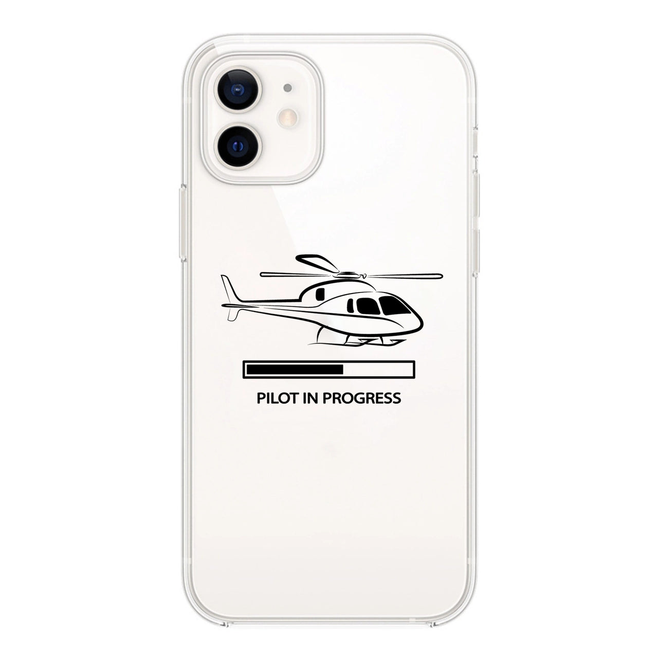 Pilot In Progress (Helicopter) Designed Transparent Silicone iPhone Cases