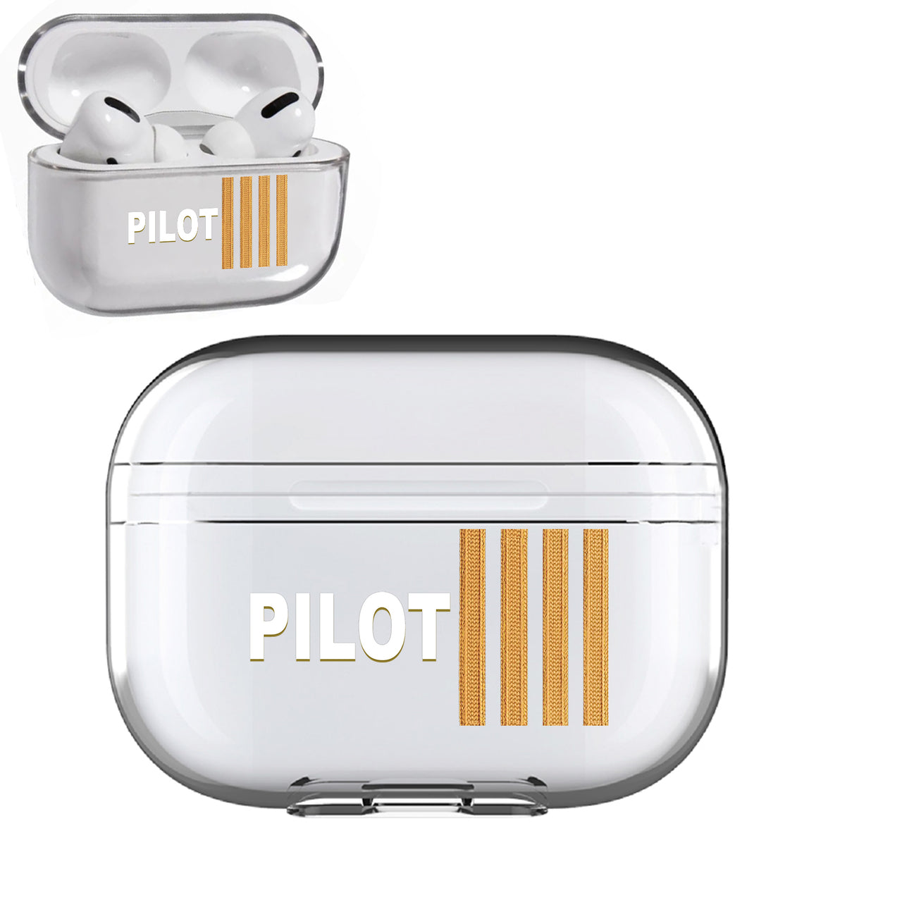 PILOT & Pilot Epaulettes (4,3,2 Lines) Designed Transparent Earphone AirPods "Pro" Cases
