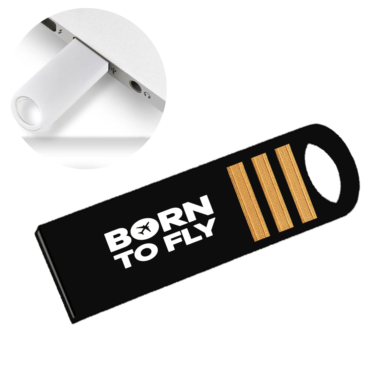 Born to Fly & Pilot Epaulettes (4,3,2 Lines) Designed Waterproof USB Devices