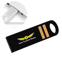 Thumbnail for Customizable Name & Badge & Golden Special Pilot Epaulettes (4,3,2 Lines) Designed Waterproof USB Devices