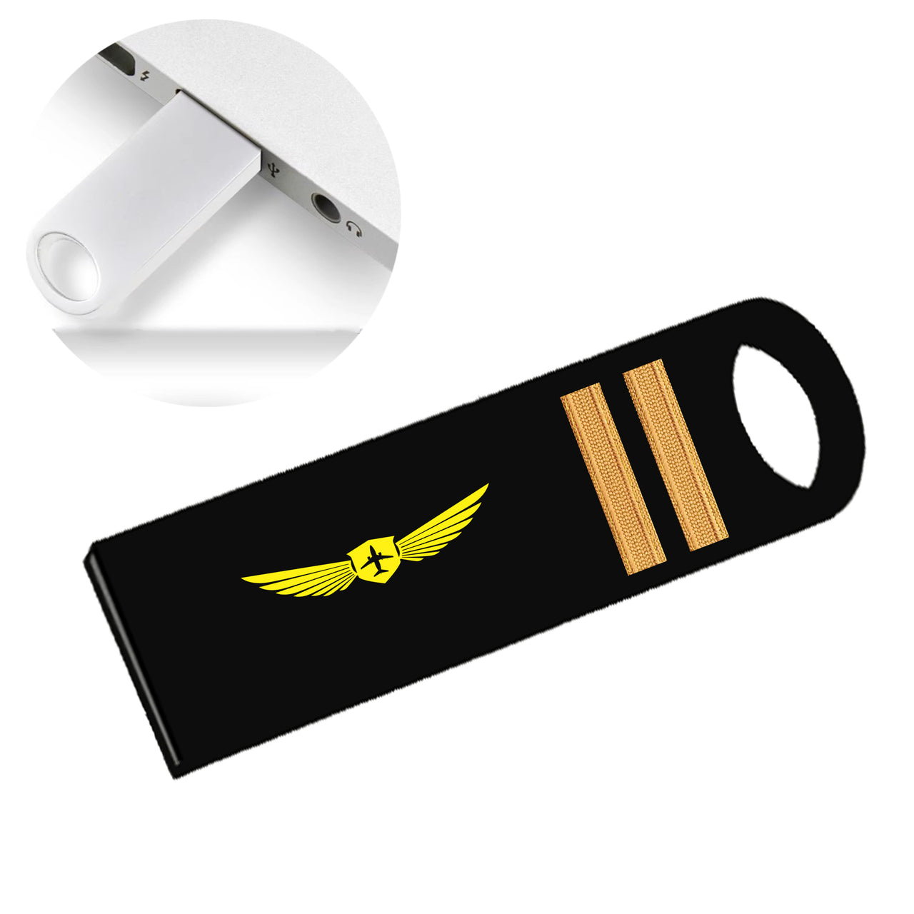 Badge & Golden Epaulettes (4,3,2 Lines) Designed Waterproof USB Devices