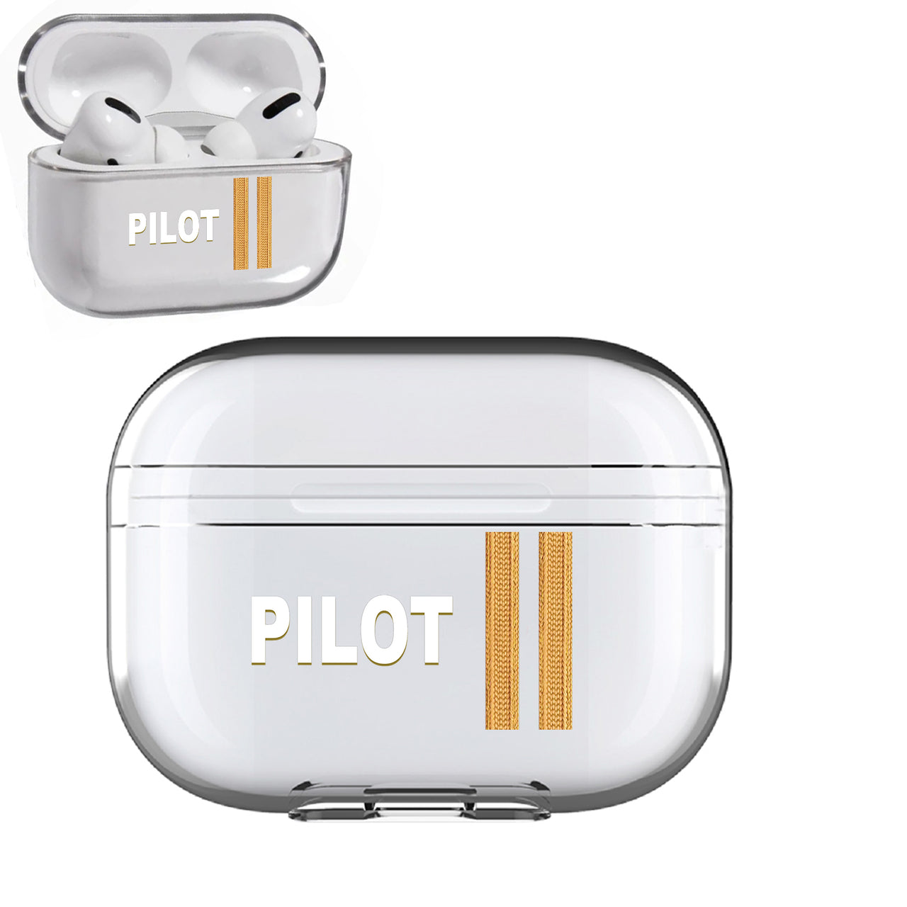 PILOT & Pilot Epaulettes (4,3,2 Lines) Designed Transparent Earphone AirPods "Pro" Cases