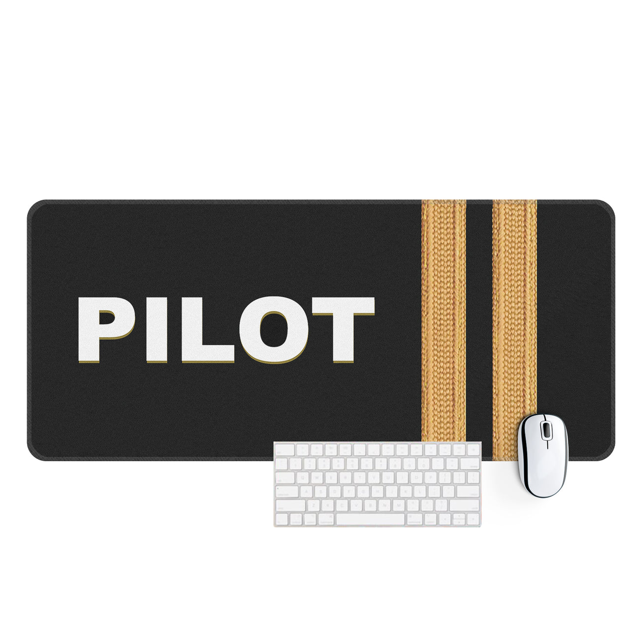 Pilot Text & 2 Lines Designed Desk Mats