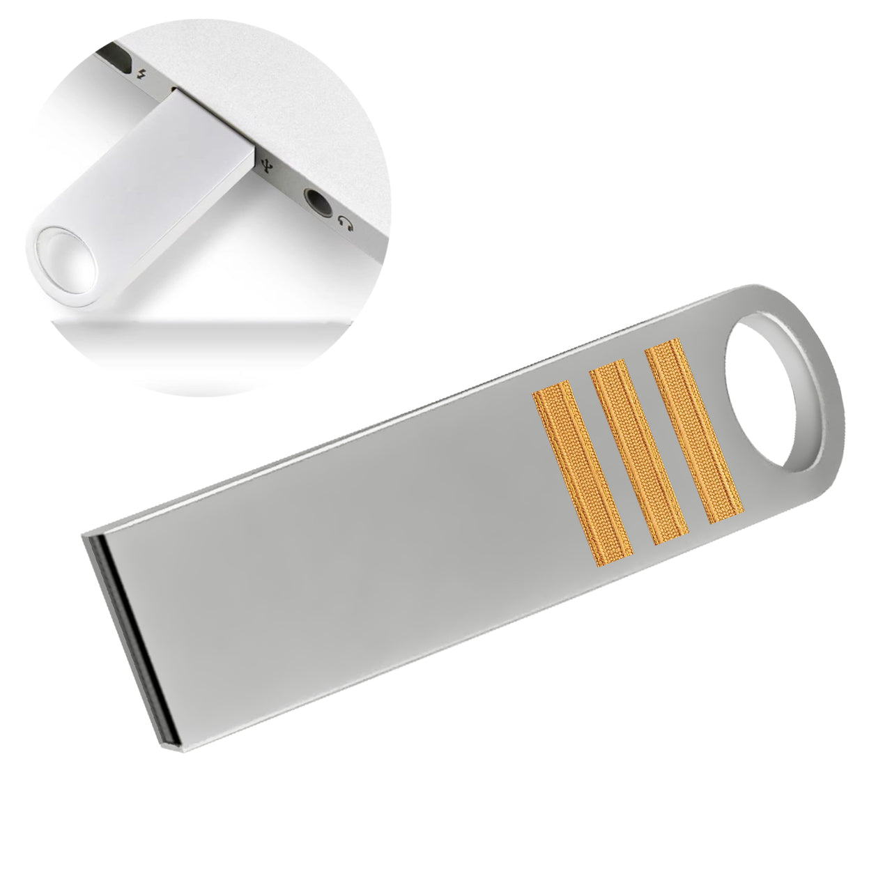 Special Golden Epaulettes (4,3,2 Lines) Designed Waterproof USB Devices