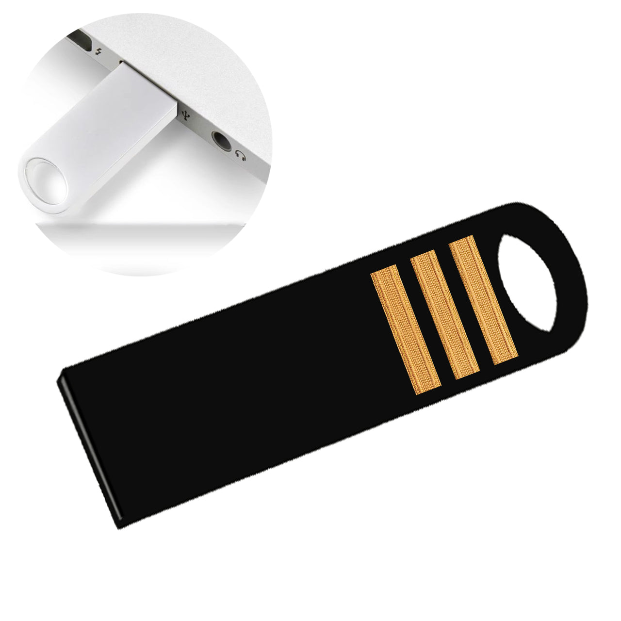 Special Golden Epaulettes (4,3,2 Lines) Designed Waterproof USB Devices