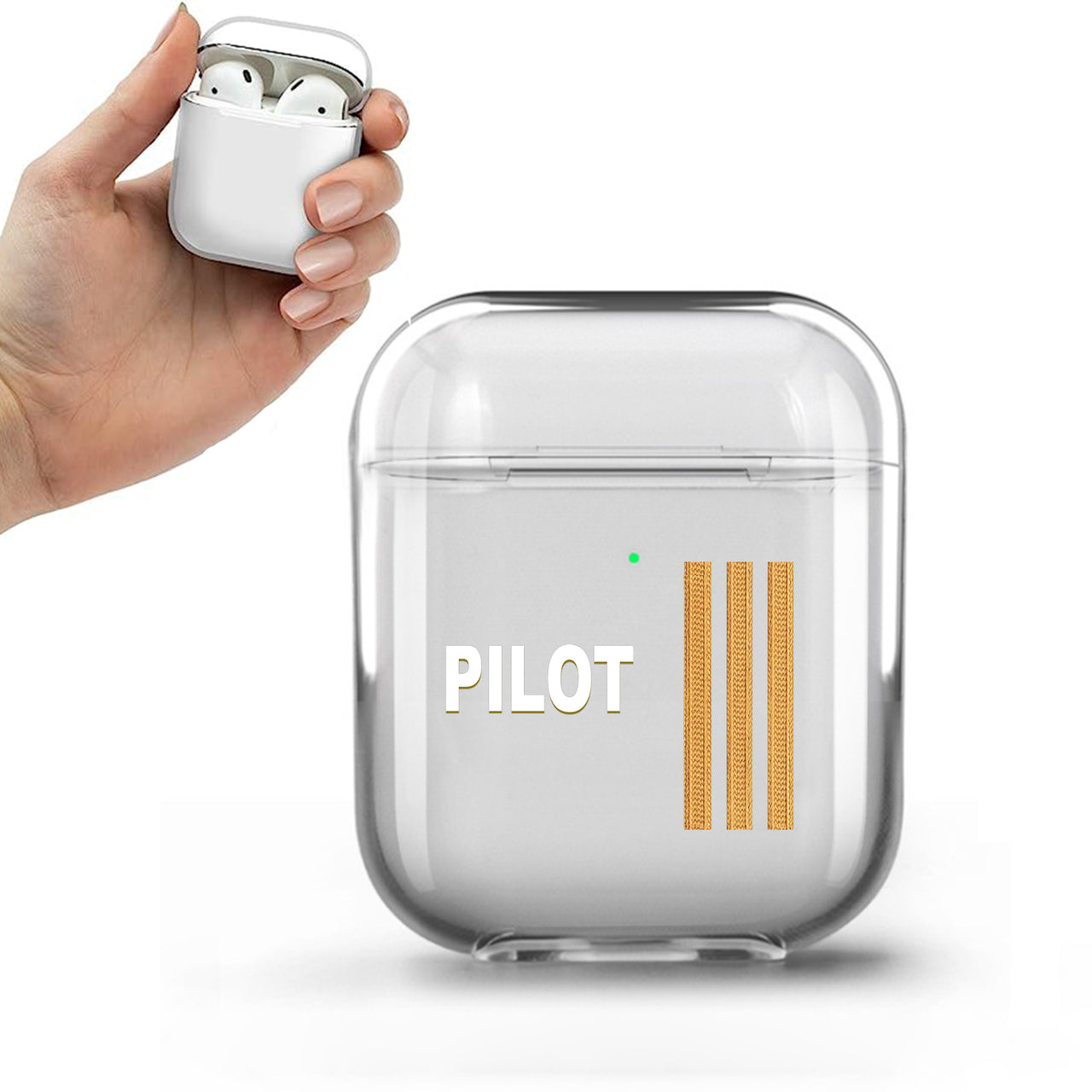 PILOT & Pilot Epaulettes (4,3,2 Lines) Designed Transparent Earphone AirPods Cases
