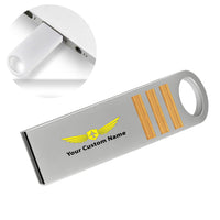 Thumbnail for Customizable Name & Badge & Golden Special Pilot Epaulettes (4,3,2 Lines) Designed Waterproof USB Devices