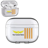 Thumbnail for Customizable Name & Badge & Golden Special Pilot Epaulettes (4,3,2 Lines) Designed Transparent Earphone AirPods 