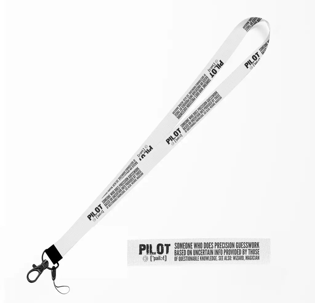 Pilot [Noun] lanyard - white
