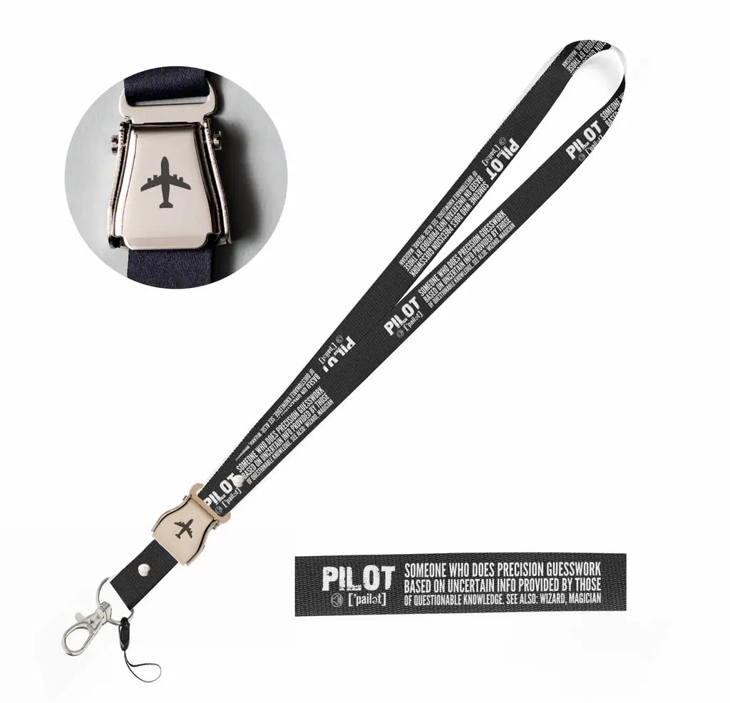 Pilot [Noun] seat belt lanyard - black