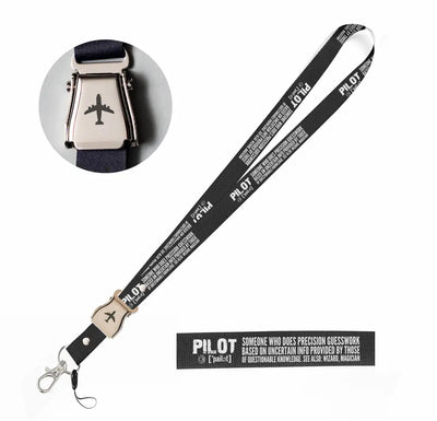 Pilot [Noun] seat belt lanyard - black