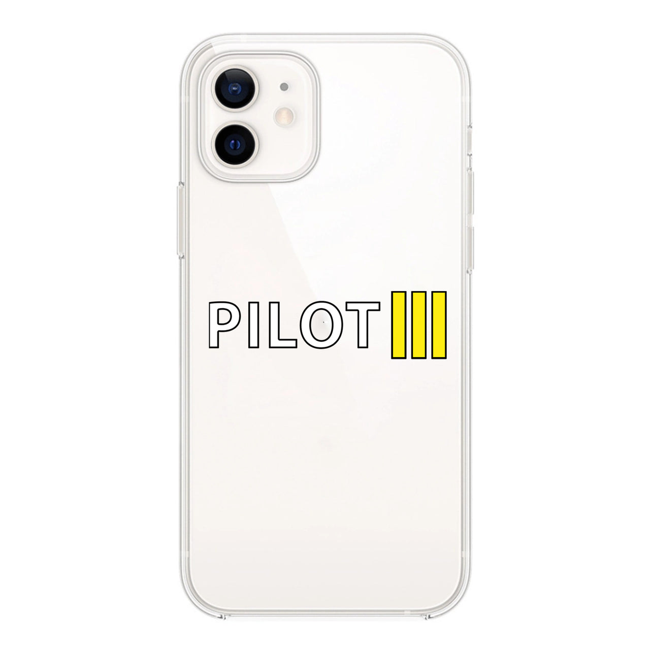 Pilot & Stripes (3 Lines) Designed Transparent Silicone iPhone Cases