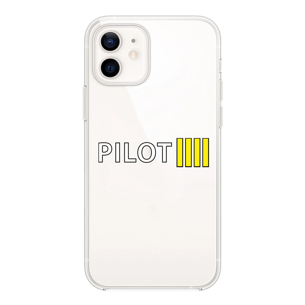 Pilot & Stripes (4 Lines) Designed Transparent Silicone iPhone Cases