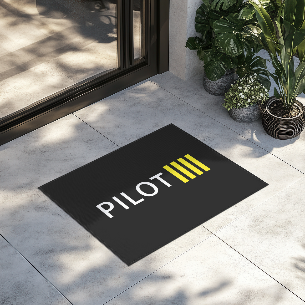 Pilot & Stripes (4 Lines) Designed Door Mats