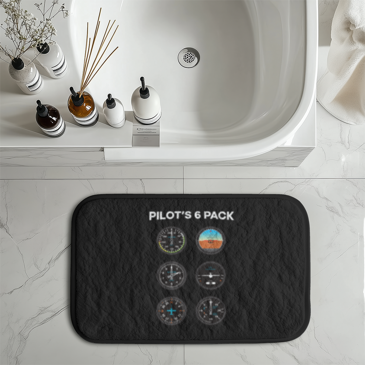 Pilot's 6 Pack Designed Bath Mats