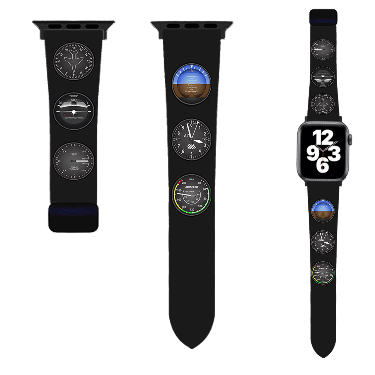Pilots Six Pack Designed Soft Silicone Apple Watch Bands