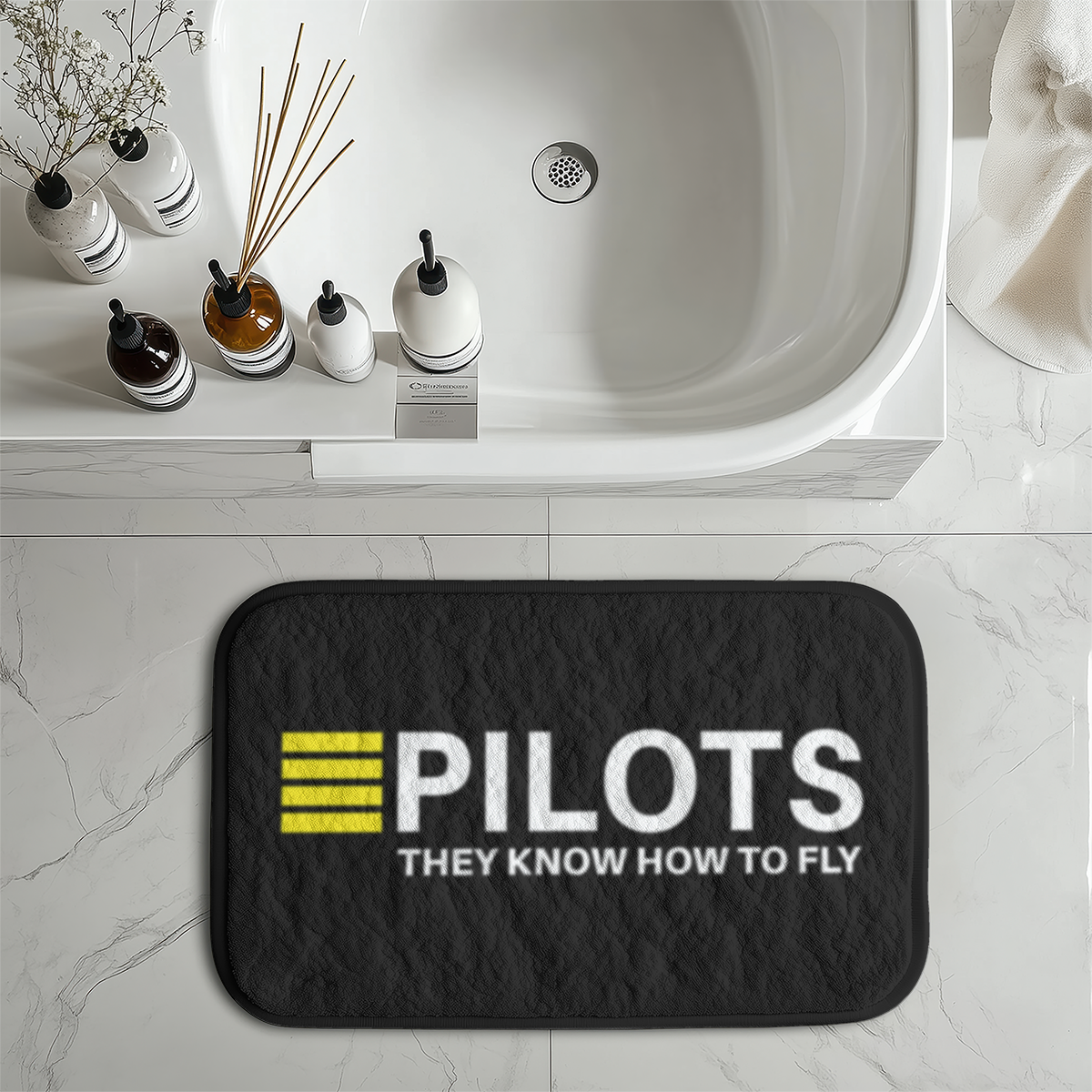Pilots They Know How To Fly Designed Bath Mats
