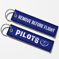 Thumbnail for Pilots Looking Down at People Since 1903 Aviator Key Chains - Blue - Remove Before Flight