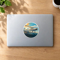 Thumbnail for Piper J-3 Cub - 3D + Name - Circle Sticker - MacBook