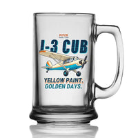 Thumbnail for Piper J-3 Cub - Cartoon - Beer Glass with Holder