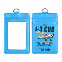 Thumbnail for Piper J-3 Cub - Cartoon - ID Card Holder - Blue + Name