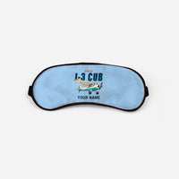 Thumbnail for Piper J-3 Cub - Cartoon + Name - Sleep Mask - Light Blue